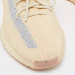 Yeezy x Adidas Beige Knit Fabric Boost-350-V2-linen Sneakers Size 42 2/3