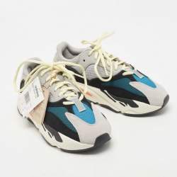 Pre Owned Yeezy x Adidas Tricolor Suede and Mesh Boost 700 Sneakers Size 40 2/3