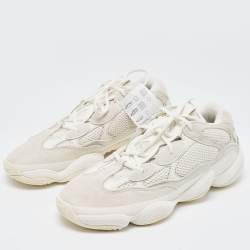 Pre Owned Yeezy x Adidas Grey Suede and Fabric Yeezy 500 Bone Grey Sneakers Size 47 2/3
