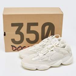 Pre Owned Yeezy x Adidas Grey Suede and Fabric Yeezy 500 Bone Grey Sneakers Size 47 2/3