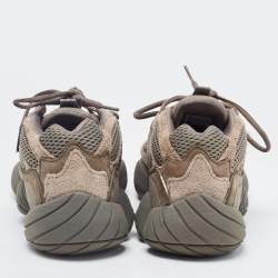 Pre Owned Yeezy x Adidas Tricolor Mesh and Suede Yeezy 500 Clay Brown Sneakers Size 44