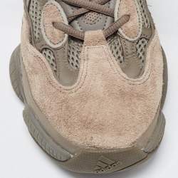 Pre Owned Yeezy x Adidas Tricolor Mesh and Suede Yeezy 500 Clay Brown Sneakers Size 44