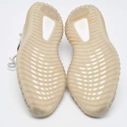 Pre Owned Yeezy x Adidas Grey/Black Knit Fabric Boot 350 V2 Core Black-State Sneakers Size 45 1/3