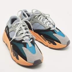 Pre Owned Yeezy x Adidas Multicolor Suede and Mesh Boost 700 Sneakers Size 41.5