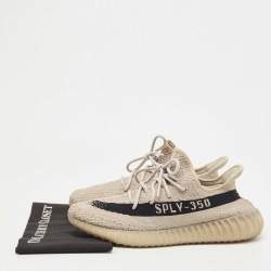 Yeezy x Adidas Grey/Black Knit Fabric Boost 350 V2 Slate Sneakers Size 46