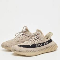 Yeezy x Adidas Grey/Black Knit Fabric Boost 350 V2 Slate Sneakers Size 46