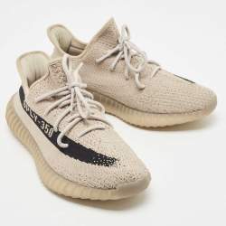 Yeezy x Adidas Grey/Black Knit Fabric Boost 350 V2 Slate Sneakers Size 46