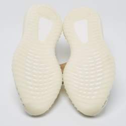 Pre Owned Yeezy x Adidas White Knit Fabric and Mesh Boost 350 V2 Bone Sneakers Size 44