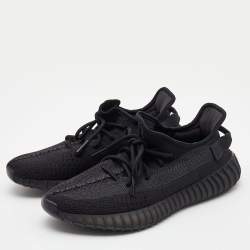 Yeezy x Adidas Black Knit Fabric Boost 350 V2 Onyx Sneakers Size 42 2/3