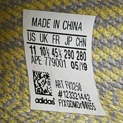 Pre Owned Yeezy x Adidas Yellow/Grey Knit Fabric Boost 350 V2 Antlia Non-Reflective Sneakers Size 45 1/3
