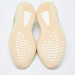 Pre Owned Yeezy x Adidas Yellow/Grey Knit Fabric Boost 350 V2 Antlia Non-Reflective Sneakers Size 45 1/3