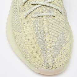 Pre Owned Yeezy x Adidas Yellow/Grey Knit Fabric Boost 350 V2 Antlia Non-Reflective Sneakers Size 45 1/3