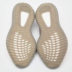 Pre Owned Yeezy x Adidas Grey/Orange Knit Fabric Boost 350 V2 Beluga Reflective Sneakers Size 39 1/3