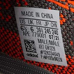 Pre Owned Yeezy x Adidas Grey/Orange Knit Fabric Boost 350 V2 Beluga Reflective Sneakers Size 39 1/3