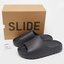 Yeezy x Adidas Black Rubber Onyx Slides Size 43