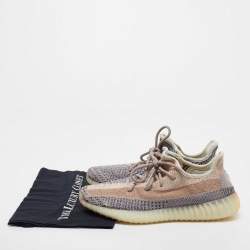 Yeezy x Adidas Multicolor Knit Fabric Boost 350 V2 Ash Pearl Sneakers Size 44 2/3