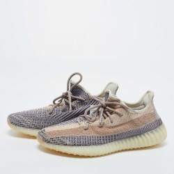 Yeezy x Adidas Multicolor Knit Fabric Boost 350 V2 Ash Pearl Sneakers Size 44 2/3