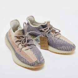Yeezy x Adidas Multicolor Knit Fabric Boost 350 V2 Ash Pearl Sneakers Size 44 2/3