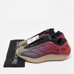 Yeezy x Adidas Red/Grey Ombre Knit Fabric Yeezy 700 V3 Fade Carbon Sneakers Size 41 1/3