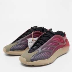 Yeezy x Adidas Red/Grey Ombre Knit Fabric Yeezy 700 V3 Fade Carbon Sneakers Size 41 1/3
