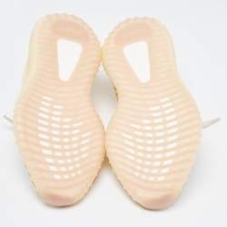 Pre Owned Yeezy x Adidas Yellow/Grey Knit Fabric Boost 350 V2 Sneakers Size 39 1/3