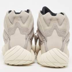 Pre Owned Yeezy x Adidas Grey Nubuck and Fabric Boots 500 Mist Stone High Sneakers Size 45.5