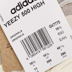 Pre Owned Yeezy x Adidas Grey Nubuck and Fabric Boots 500 Mist Stone High Sneakers Size 45.5