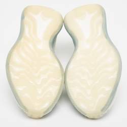 Pre Owned Yeezy x Adidas Grey/White Knit Fabric Boost 380 Alien Blue Sneakers Size 45.5