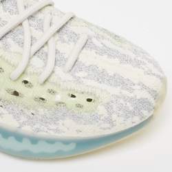 Pre Owned Yeezy x Adidas Grey/White Knit Fabric Boost 380 Alien Blue Sneakers Size 45.5