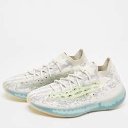 Pre Owned Yeezy x Adidas Grey/White Knit Fabric Boost 380 Alien Blue Sneakers Size 45.5