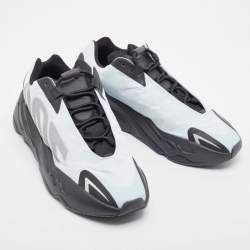 Pre Owned Yeezy x Adidas White/Black Nylon Boot 700 Mnvn Blue Sneakers Size 45 1/3