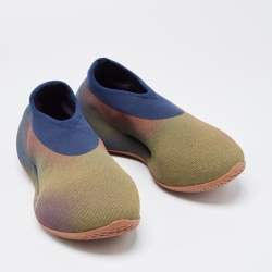 Pre Owned Yeezy x Adidas Multicolor Knit Fabric RNR Fade Indigo Sneakers Size 44 2/3