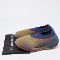 Pre Owned Yeezy x Adidas Multicolor Knit Fabric RNR Fade Indigo Sneakers Size 44 2/3