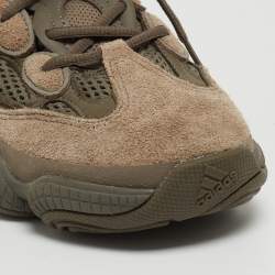 Pre Owned Yeezy x Adidas Two Tone Mesh and Suede Yeezy 500 Clay Brown Sneakers Size 41 1/3