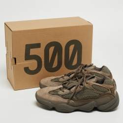 Pre Owned Yeezy x Adidas Two Tone Mesh and Suede Yeezy 500 Clay Brown Sneakers Size 41 1/3