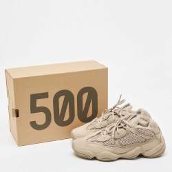 Pre Owned Yeezy x Adidas Beige Mesh and Suede 500 Taupe Light Sneakers Size 44