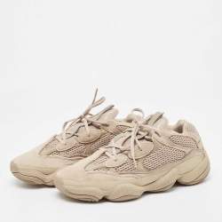 Pre Owned Yeezy x Adidas Beige Mesh and Suede 500 Taupe Light Sneakers Size 44