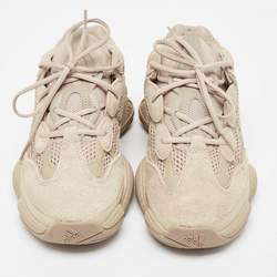 Pre Owned Yeezy x Adidas Beige Mesh and Suede 500 Taupe Light Sneakers Size 44