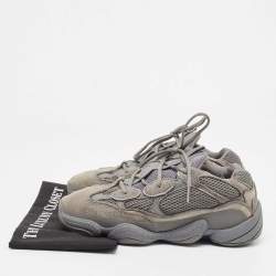 Pre Owned Yeezy x Adidas Grey Suede and Leather Yeezy-500 Utility- Grey Sneakers Size 43 1/3