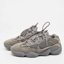 Pre Owned Yeezy x Adidas Grey Suede and Leather Yeezy-500 Utility- Grey Sneakers Size 43 1/3