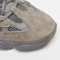 Pre Owned Yeezy x Adidas Grey Suede and Leather Yeezy-500 Utility- Grey Sneakers Size 43 1/3