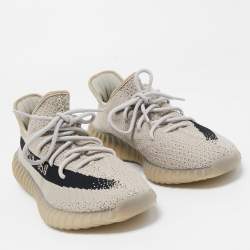 Yeezy x Adidas Grey/Black Knit Fabric Boost 350 V2 Slate Sneakers Size 44