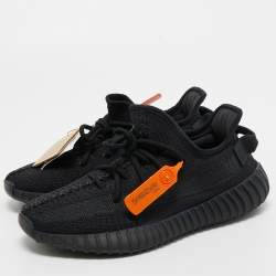 مملوكة مسبقًا Yeezy x Adidas Black Knit Fabric Boost 350 V2 Onyx Sneakers Size 39 1/3