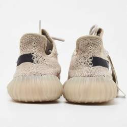 Pre Owned Yeezy x Adidas Grey/Black Knit Fabric Boost 350 V2 Slate Sneakers Size 44 2/3