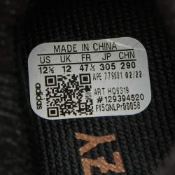 Pre Owned Yeezy x Adidas Black Knit Fabric Boost 350 V2 CMPCT Slate Carbon Sneakers Size 47 1/3