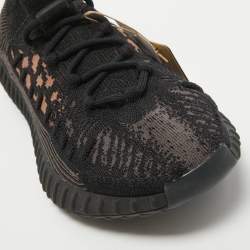 Pre Owned Yeezy x Adidas Black Knit Fabric Boost 350 V2 CMPCT Slate Carbon Sneakers Size 47 1/3