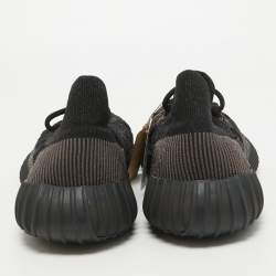 Pre Owned Yeezy x Adidas Black Knit Fabric Boost 350 V2 CMPCT Slate Carbon Sneakers Size 47 1/3