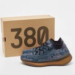 Pre Owned Yeezy x Adidas Blue Knit Fabric Boost 380 Covellite Sneakers Size 47 1/3