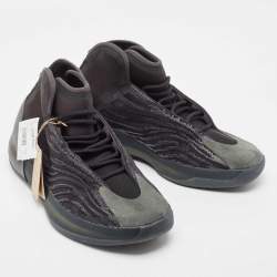 Pre Owned Yeezy x Adidas Black Mesh and Neoprene QNTM Onyx Sneakers Size 47 1/3
