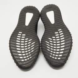 Pre Owned Yeezy x Adidas Black/Red Knit Fabric Boost 350 V2 Bred Sneakers Size 48